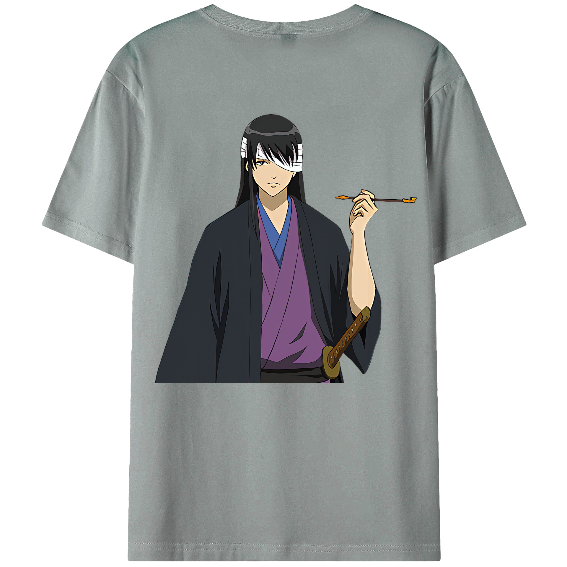 （画像用） ぎんたま 坂田銀時（さかたぎんとき） 神楽 志村新八（しむら しんぱち） GINTAMA Sakata Gintoki Kagura Shimura Shinpachi 綿100％ メンズ半袖Tシャツ（バックプリント） 通気性